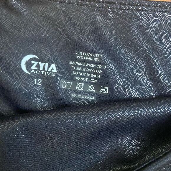 Zyia Active Black Metallic Ombré Light N Tight Hi Rise Leggings Womens Size 12 - Picture 4 of 5